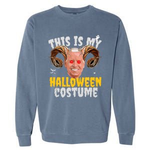 Funny Anti Joe Biden Ghost Boo Scary Spooky Season Halloween Garment-Dyed Sweatshirt