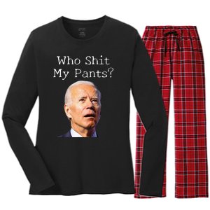 Funny Anti Joe biden  Women's Long Sleeve Flannel Pajama Set 