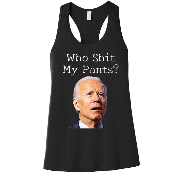 Funny Anti Joe biden  Women's Racerback Tank