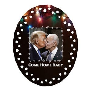 Funny Anti Joe Biden Donald Trump Make America Great Facts Ceramic Oval Ornament