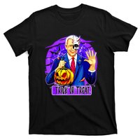 Funny Anti Joe Biden Hold Pumpkin Trick Or Treat Halloween T-Shirt