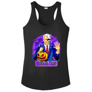 Funny Anti Joe Biden Hold Pumpkin Trick Or Treat Halloween Ladies PosiCharge Competitor Racerback Tank