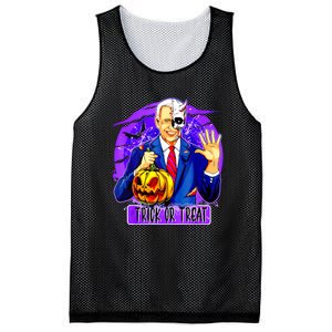 Funny Anti Joe Biden Hold Pumpkin Trick Or Treat Halloween Mesh Reversible Basketball Jersey Tank