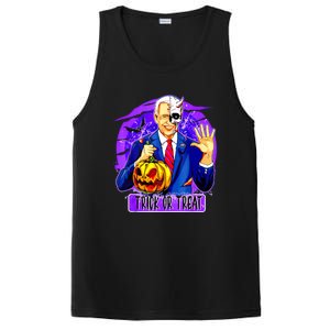 Funny Anti Joe Biden Hold Pumpkin Trick Or Treat Halloween PosiCharge Competitor Tank