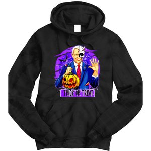 Funny Anti Joe Biden Hold Pumpkin Trick Or Treat Halloween Tie Dye Hoodie