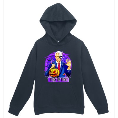 Funny Anti Joe Biden Hold Pumpkin Trick Or Treat Halloween Urban Pullover Hoodie