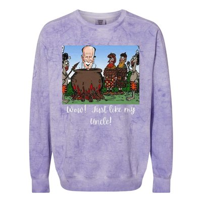 Funny Anti Joe Biden Cannibal Story About His Uncle Designed Colorblast Crewneck Sweatshirt