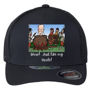 Funny Anti Joe Biden Cannibal Story About His Uncle Designed Flexfit Unipanel Trucker Cap