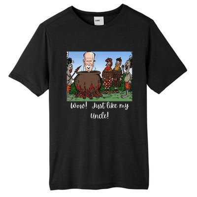 Funny Anti Joe Biden Cannibal Story About His Uncle Designed Tall Fusion ChromaSoft Performance T-Shirt