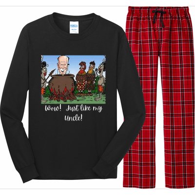 Funny Anti Joe Biden Cannibal Story About His Uncle Designed Long Sleeve Pajama Set