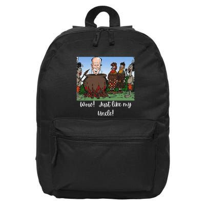 Funny Anti Joe Biden Cannibal Story About His Uncle Designed 16 in Basic Backpack
