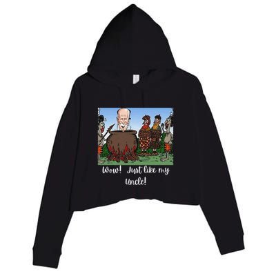 Funny Anti Joe Biden Cannibal Story About His Uncle Designed Crop Fleece Hoodie