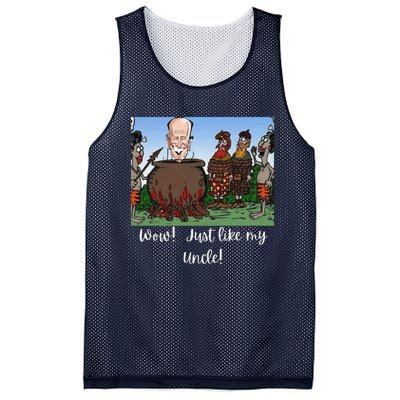 Funny Anti Joe Biden Cannibal Story About His Uncle Designed Mesh Reversible Basketball Jersey Tank