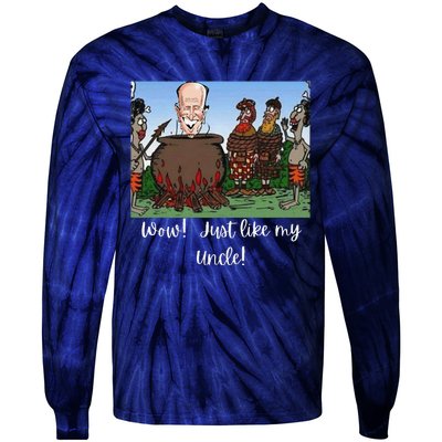 Funny Anti Joe Biden Cannibal Story About His Uncle Designed Tie-Dye Long Sleeve Shirt