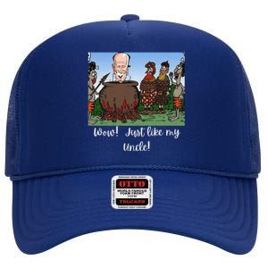 Funny Anti Joe Biden Cannibal Story About His Uncle Designed High Crown Mesh Back Trucker Hat