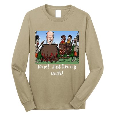 Funny Anti Joe Biden Cannibal Story About His Uncle Designed Long Sleeve Shirt
