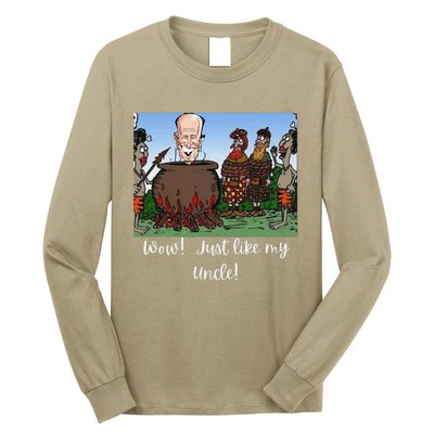 Funny Anti Joe Biden Cannibal Story About His Uncle Designed Long Sleeve Shirt