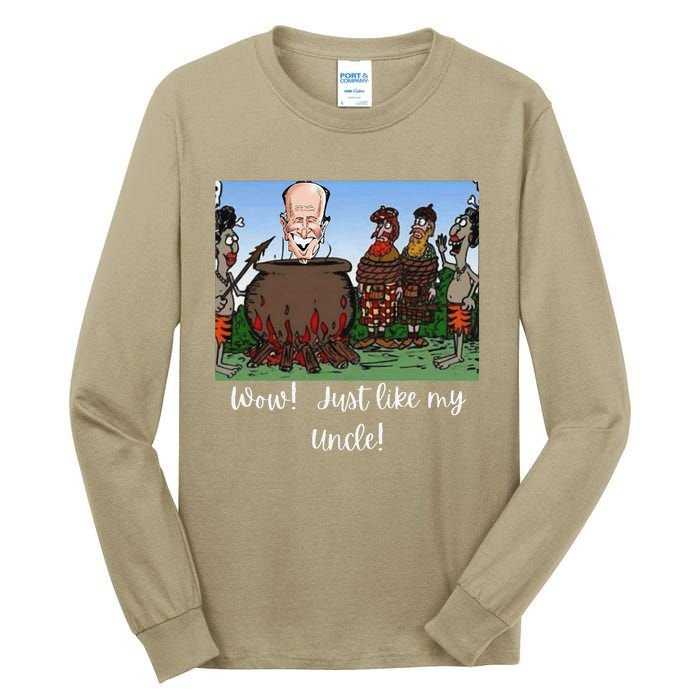 Funny Anti Joe Biden Cannibal Story About His Uncle Designed Tall Long Sleeve T-Shirt