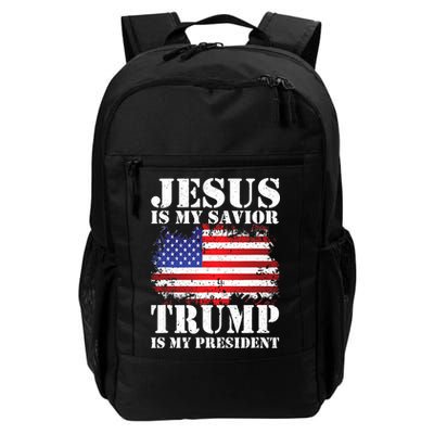 Funny American Jesus Is My Savior Trump Is My President Backpack