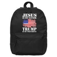 Funny American Jesus Is My Savior Trump Is My President 16 in Basic Backpack