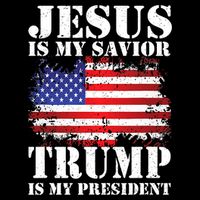 Funny American Jesus Is My Savior Trump Is My President 16 in Basic Backpack
