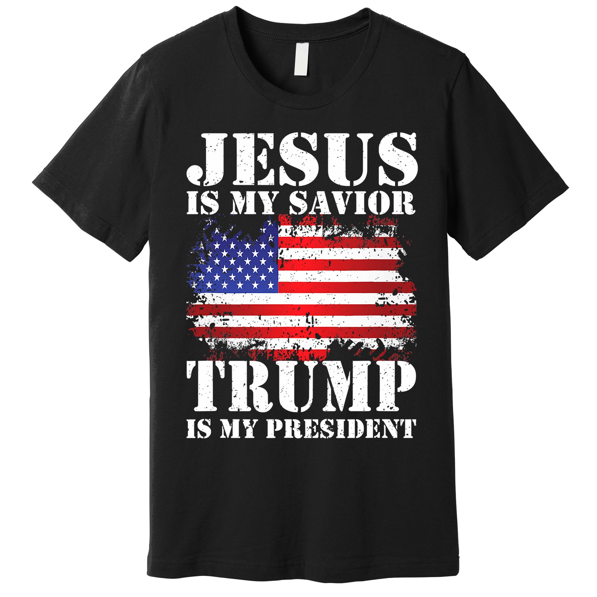Funny American Jesus Is My Savior Trump Is My President Premium T-Shirt