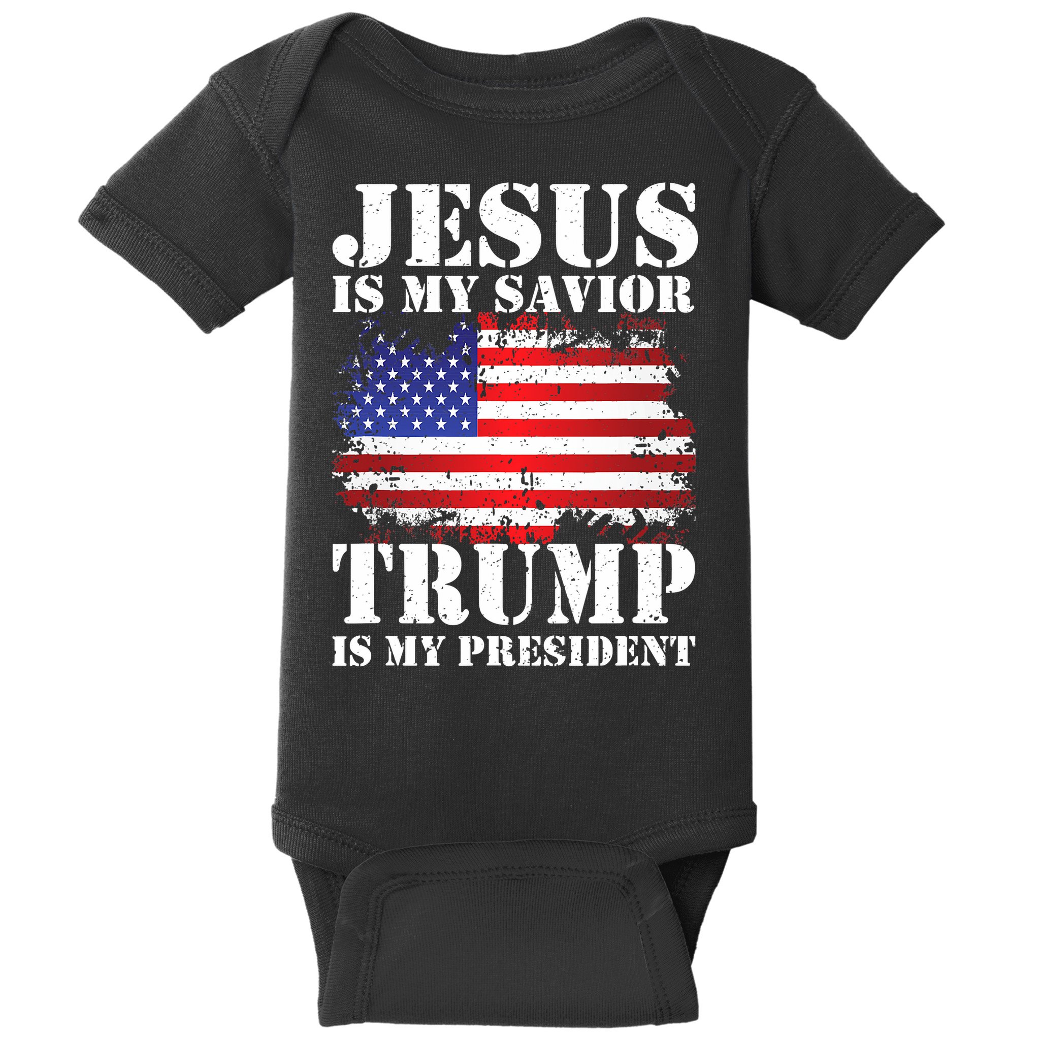 Funny American Jesus Is My Savior Trump Is My President Baby Bodysuit