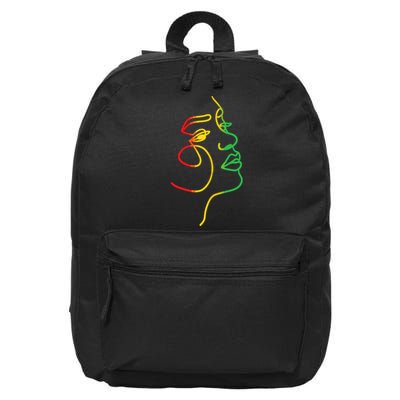 Face Abstract Juneteenth Art Back History Women African 16 in Basic Backpack