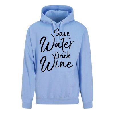 Funny Alcohol Joke Quote Save Water Wine Cool Gift Unisex Surf Hoodie