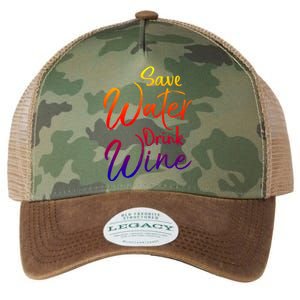 Funny Alcohol Joke Quote Save Water Wine Gift Legacy Tie Dye Trucker Hat