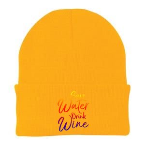 Funny Alcohol Joke Quote Save Water Wine Gift Knit Cap Winter Beanie