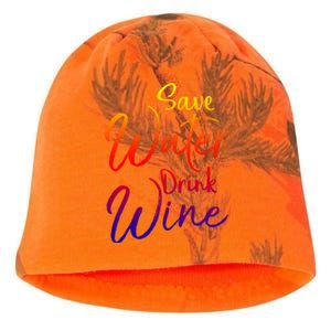 Funny Alcohol Joke Quote Save Water Wine Gift Kati - Camo Knit Beanie