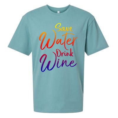 Funny Alcohol Joke Quote Save Water Wine Gift Sueded Cloud Jersey T-Shirt