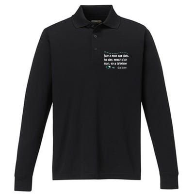 Funny Anti Joe Biden Political Funny Sarcastic Fishing Idiot Performance Long Sleeve Polo