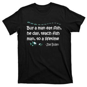 Funny Anti Joe Biden Political Funny Sarcastic Fishing Idiot T-Shirt