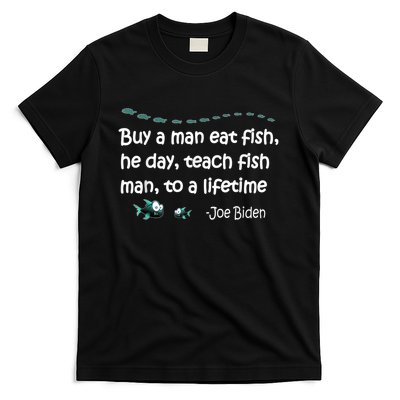 Funny Anti Joe Biden Political Funny Sarcastic Fishing Idiot T-Shirt