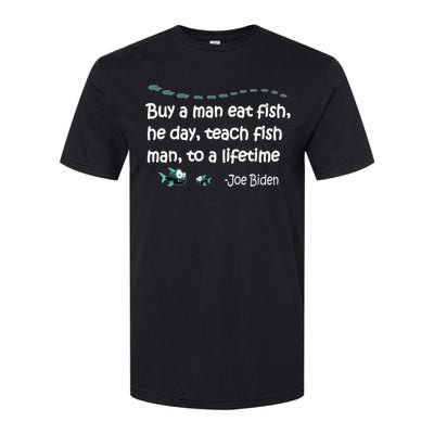 Funny Anti Joe Biden Political Funny Sarcastic Fishing Idiot Softstyle CVC T-Shirt