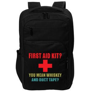 First Aid Kit Whiskey And Duct Tape Funny Dad Joke Gag Impact Tech Backpack