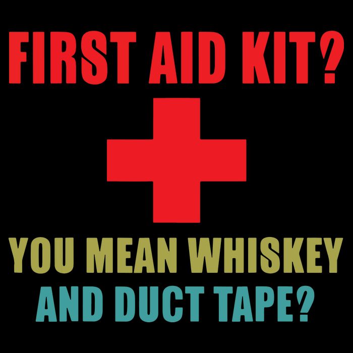 First Aid Kit Whiskey And Duct Tape Funny Dad Joke Gag Impact Tech Backpack