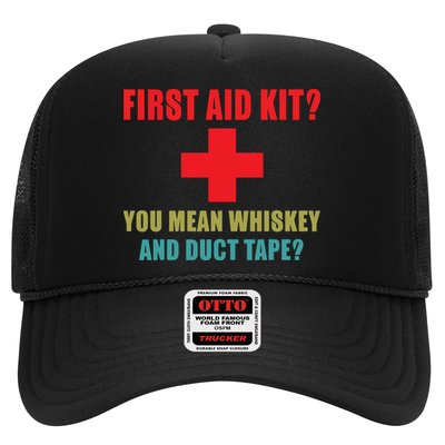 First Aid Kit Whiskey And Duct Tape Funny Dad Joke Gag Trucker Hat