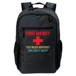 First Aid Kit Whiskey And Duct Tape Funny Dad Joke Gag Daily Commute Backpack