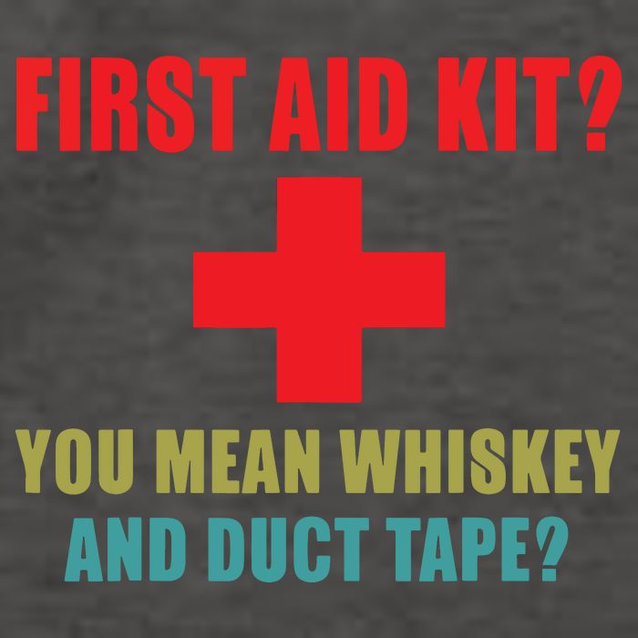 First Aid Kit Whiskey And Duct Tape Funny Dad Joke Gag Vector Backpack