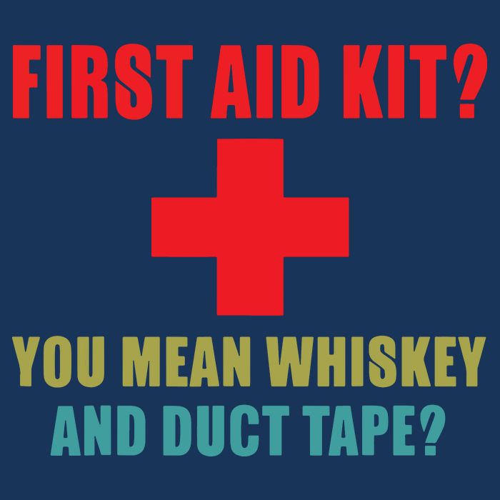 First Aid Kit Whiskey And Duct Tape Funny Dad Joke Gag 16 in Basic Backpack