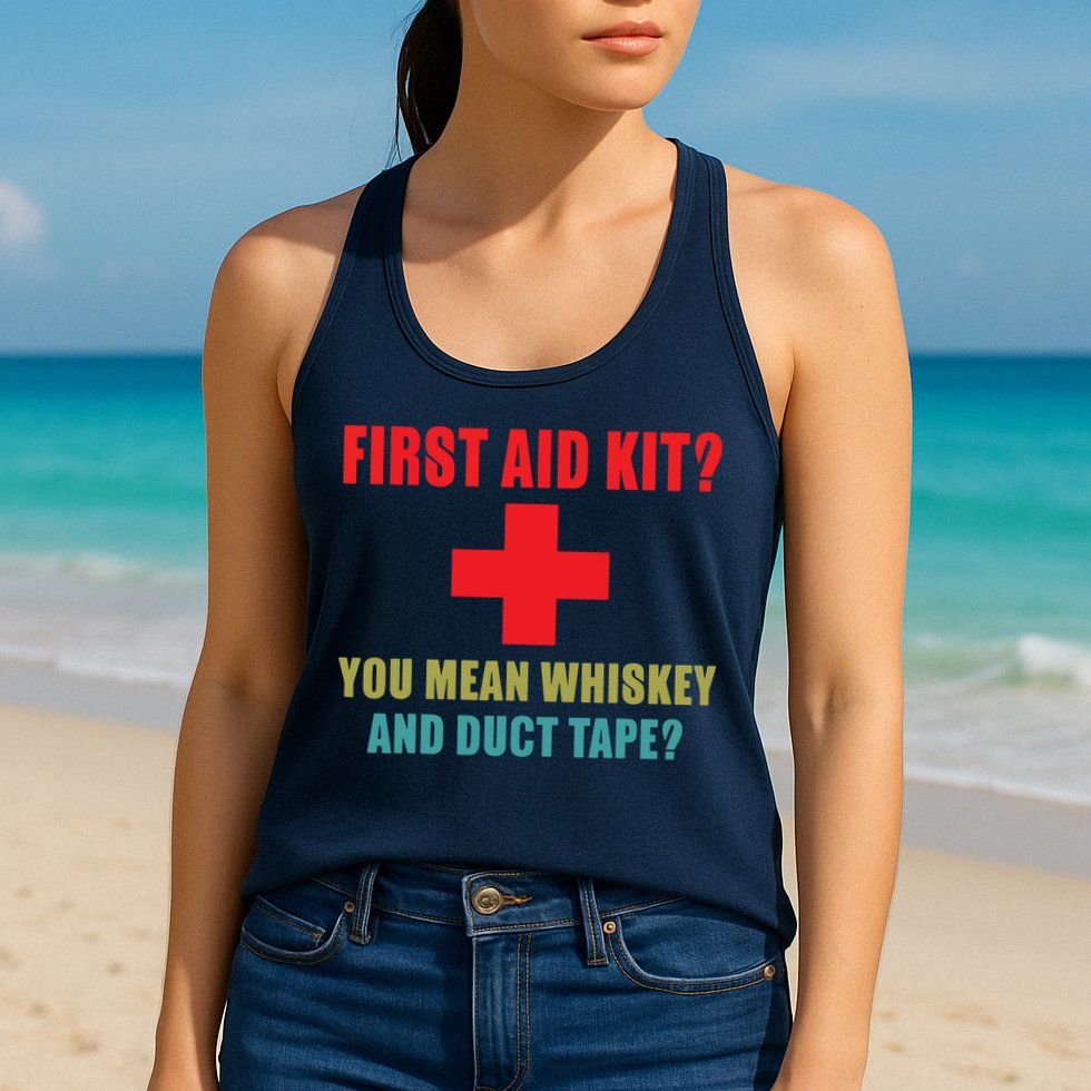 First Aid Kit Whiskey And Duct Tape Funny Dad Joke Gag Womens Tank Top