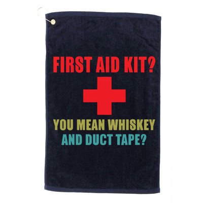 First Aid Kit Whiskey And Duct Tape Funny Dad Joke Gag Golf Towel