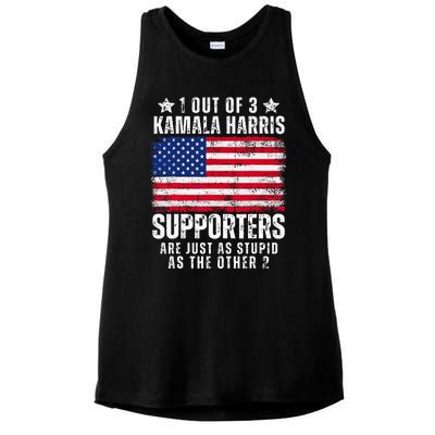 Funny Anti Kamala Harris Stupid Joke American Flag Usa Humor Ladies PosiCharge Tri-Blend Wicking Tank