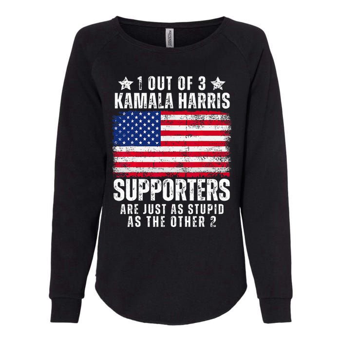 Funny Anti Kamala Harris Stupid Joke American Flag Usa Humor Womens California Wash Sweatshirt