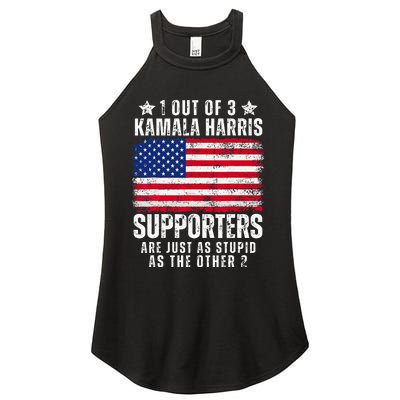 Funny Anti Kamala Harris Stupid Joke American Flag Usa Humor Women's Perfect Tri Rocker Tank