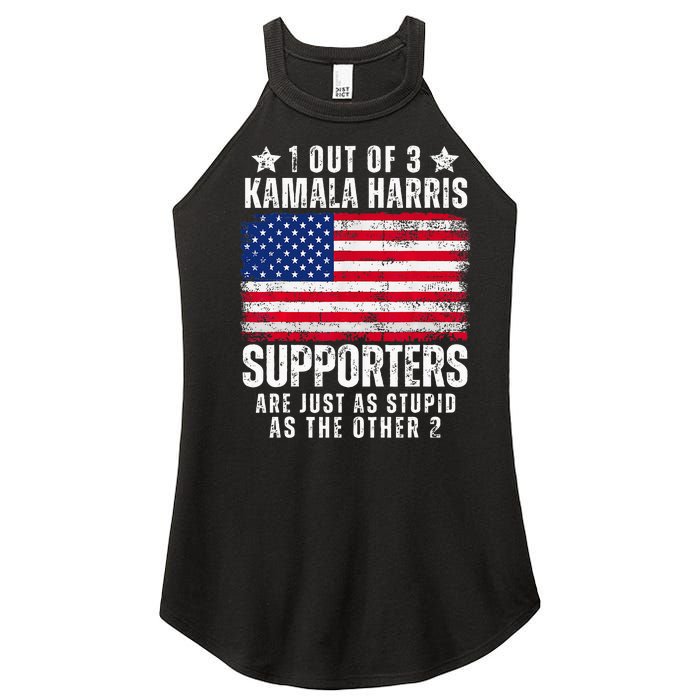 Funny Anti Kamala Harris Stupid Joke American Flag Usa Humor Women's Perfect Tri Rocker Tank