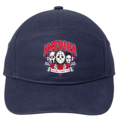 Floral America Killing It Since 1776 Horror Movie 7-Panel Snapback Hat